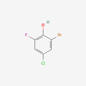 Chemical structure of 2-Bromo-4-chloro-6-fluorophenol