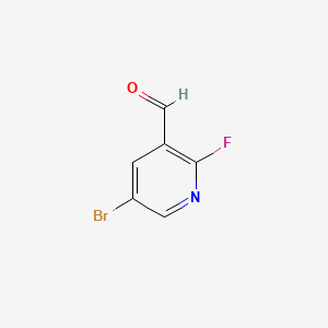 Chemical structure of 5-Bromo-2-fluoropyridine-3-carboxaldehyde