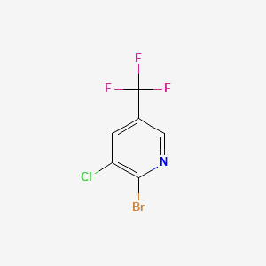 Chemical structure of 2-Bromo-3-chloro-5-(trifluoromethyl)pyridine