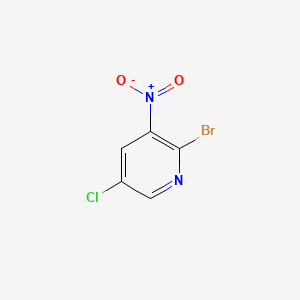 Chemical structure of 2-bromo-5-chloro-3-nitropyridine