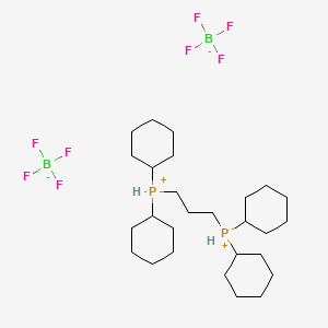 Chemical structure of 1,3-Bis(dicyclohexylphosphino)propane bis(tetrafluoroborate)