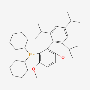 Chemical structure of Dicyclohexyl(2',4',6'-triisopropyl-3,6-dimethoxy-[1,1'-biphenyl]-2-yl)phosphine