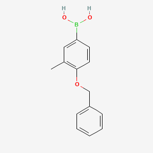 Chemical structure of 4-Benzyloxy-3-methylbenzeneboronic acid(contains varying amounts of Anhydride)