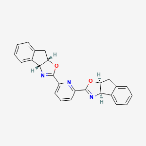 Chemical structure of 2,6-Bis[(3aR,8aS)-(+)-8H-indeno[1,2-d]oxazolin-2-yl)pyridine