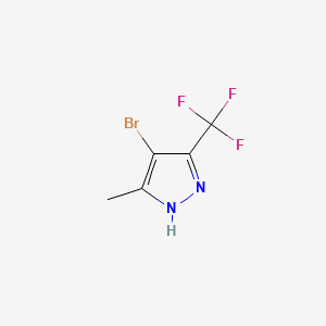 Chemical structure of 4-Bromo-3-methyl-5-(trifluoromethyl)pyrazole