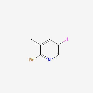 Chemical structure of 2-Bromo-5-iodo-3-methylpyridine
