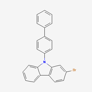 Chemical structure of 9-(4-Biphenylyl)-2-bromocarbazole