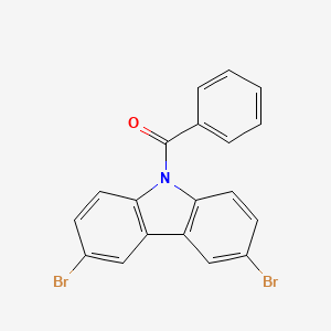 Chemical structure of 9-Benzoyl-3,6-dibromo-9H-carbazole