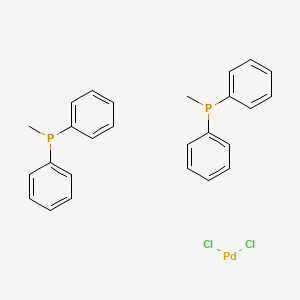 Chemical structure of Bis(methyldiphenylphosphine)palladium(II) Dichloride