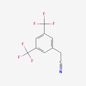 Chemical structure of 3,5-Bis(trifluoromethyl)phenylacetonitrile