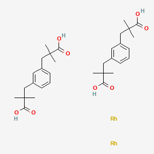 Chemical structure of Bis[rhodium(α,α,α',α'-tetramethyl-1,3-benzenedipropionic Acid)]