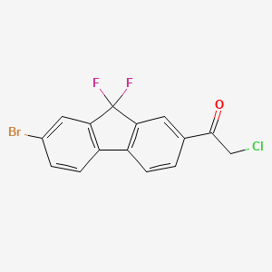 Chemical structure of 7-Bromo-2-(chloroacetyl)-9,9-difluorofluorene