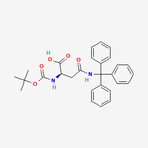 Chemical structure of Boc-D-Asn(Trt)-OH