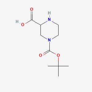 Chemical structure of 4-Boc-piperazine-2-carboxylic acid