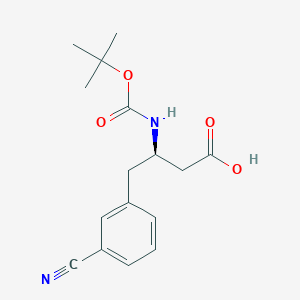 Chemical structure of Boc-3-cyano-D-β-homophenylalanine