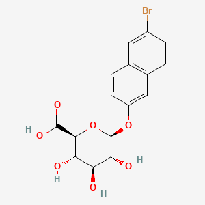 Chemical structure of 6-Bromo-2-naphthyl β-D-glucuronide