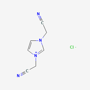 Chemical structure of 1,3-Bis(cyanomethyl)imidazolium chloride