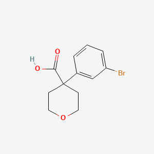 Chemical structure of 4-(3-bromophenyl)oxane-4-carboxylic acid