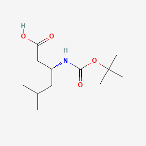 Chemical structure of Boc-D-beta-homoleucine
