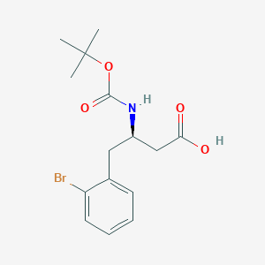 Chemical structure of Boc-2-bromo-D-beta-homophenylalanine