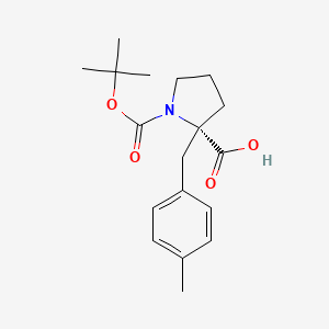 Chemical structure of Boc-(S)-alpha-(4-methylbenzyl)proline
