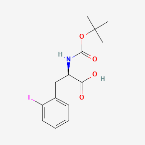Chemical structure of Boc-2-iodo-D-phenylalanine