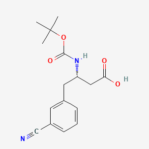 Chemical structure of Boc-3-cyano-L-beta-homophenylalanine