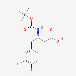 Chemical structure of Boc-3,4-difluoro-D-beta-homophenylalanine