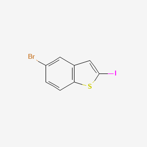 Chemical structure of 5-Bromo-2-iodo-benzo[b]thiophene