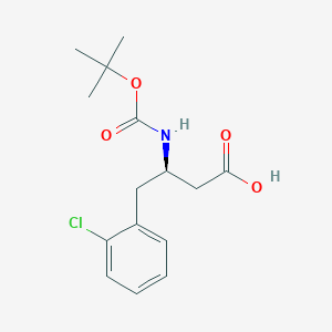 Chemical structure of Boc-2-chloro-D-beta-homophenylalanine