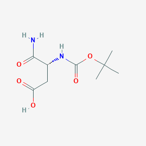 Chemical structure of Boc-D-aspartic acid alpha-amide