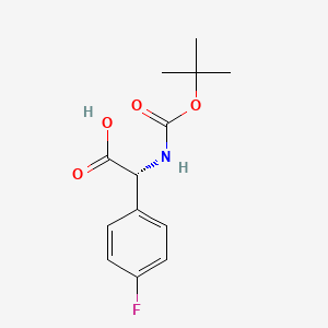 Chemical structure of Boc-4-fluoro-D-phenylglycine