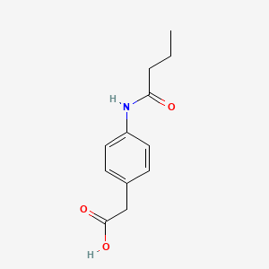 Chemical structure of [4-(butyrylamino)phenyl]acetic acid