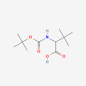 Chemical structure of Boc-DL-alpha-tert-butyl-Gly-OH