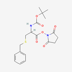 Chemical structure of Boc-S-benzyl-L-cysteine N-hydroxysuccinimide ester