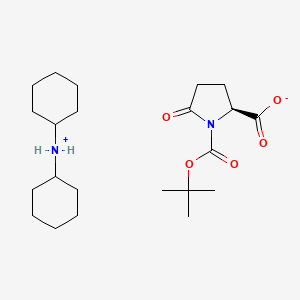 Chemical structure of Boc-L-pyroglutamic acid dicyclohexylammonium salt
