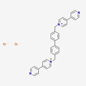Chemical structure of 1,1'-[Biphenyl-4,4'-diylbis(methylene)]bis(4,4'-bipyridinium) Dibromide