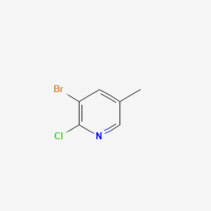 Chemical structure of 3-Bromo-2-chloro-5-methylpyridine