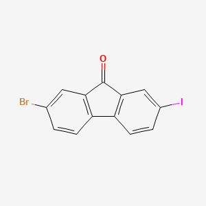 Chemical structure of 2-Bromo-7-iodo-9H-fluoren-9-one