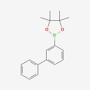 Chemical structure of 2-([1,1'-Biphenyl]-3-yl)-4,4,5,5-tetramethyl-1,3,2-dioxaborolane