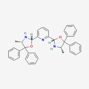 Chemical structure of 2,6-Bis[(2S,4S)-4-methyl-5,5-diphenyloxazolidin-2-yl]pyridine