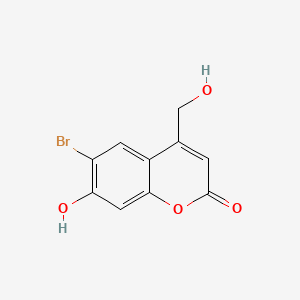 Chemical structure of 6-Bromo-7-hydroxy-4-(hydroxymethyl)coumarin