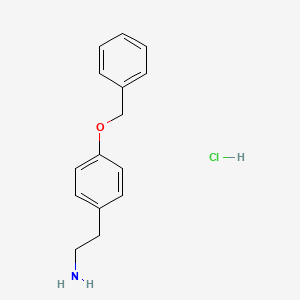 Chemical structure of 2-[4-(benzyloxy)phenyl]ethan-1-amine hydrochloride