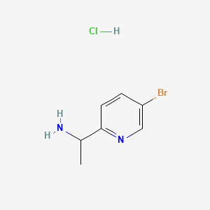 Chemical structure of 1-(5-Bromopyridin-2-yl)ethan-1-amine hydrochloride