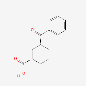 Chemical structure of (1R,3S)-3-Benzoylcyclohexanecarboxylic acid