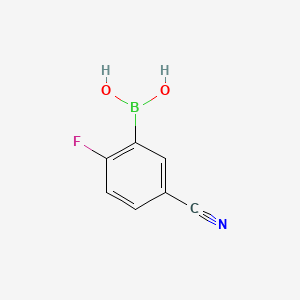 Chemical structure of 5-Cyano-2-fluorophenylboronic acid