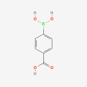 Chemical structure of 4-Carboxyphenylboronic acid (contains varying amounts of Anhydride)