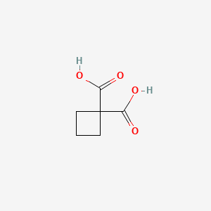 Chemical structure of 1,1-Cyclobutanedicarboxylic acid