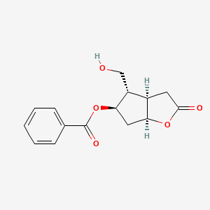 Chemical structure of (-)-Corey lactone benzoate