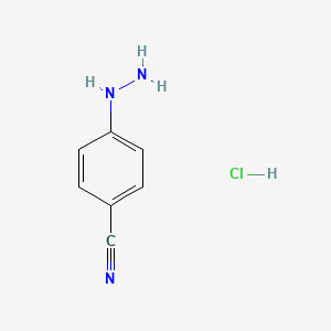 Chemical structure of (4-Cyanoanilino)azanium;chloride